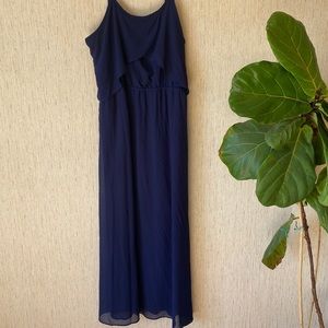 Navy Blue Layered Maxi Dress